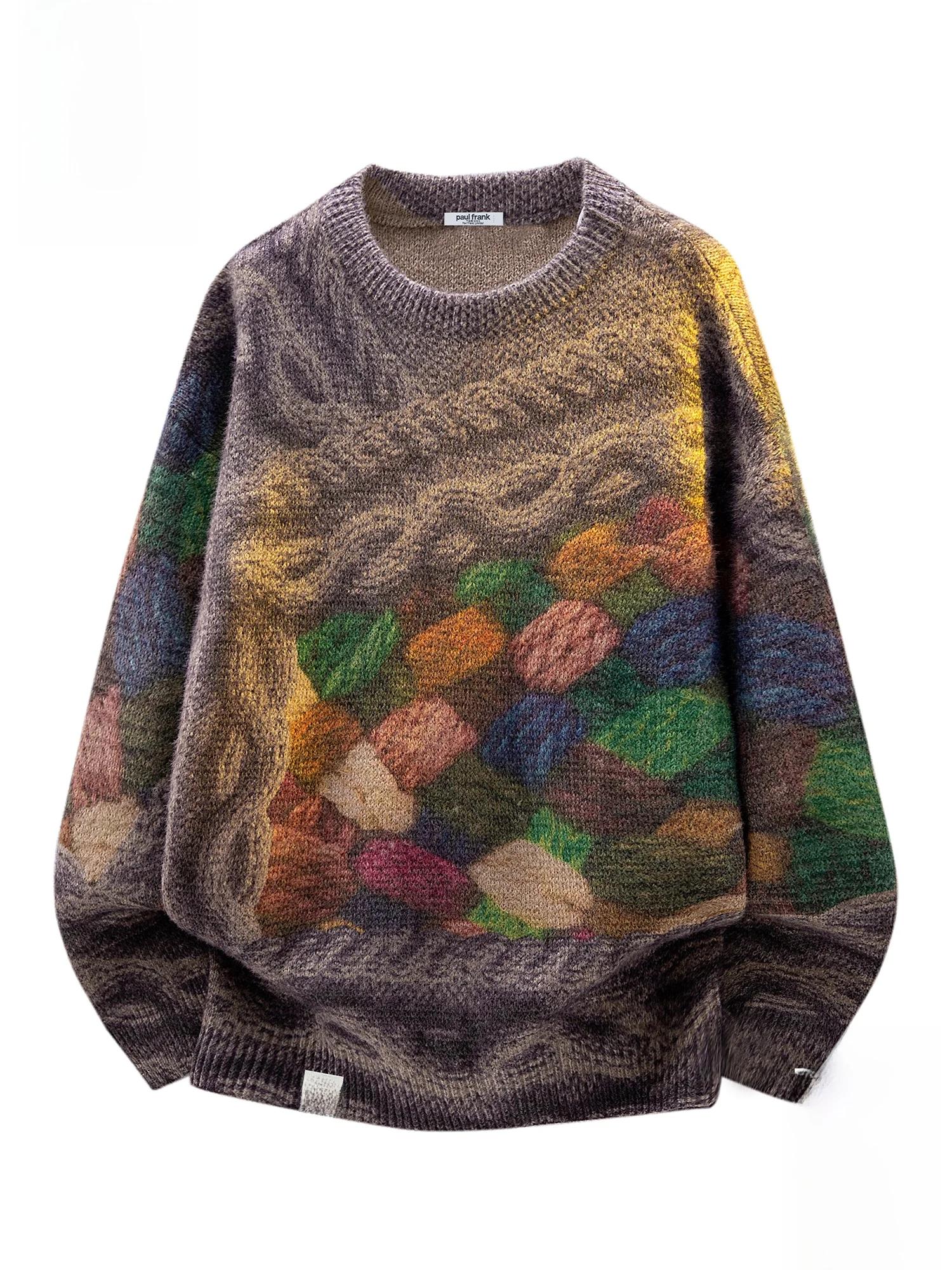 

Мужской вязаный свитер PaulFrank с круглым вырезом, осенне-зимняя повседневная одежда, удобный топ из мягкой ткани, модный топ с 3D-принтом