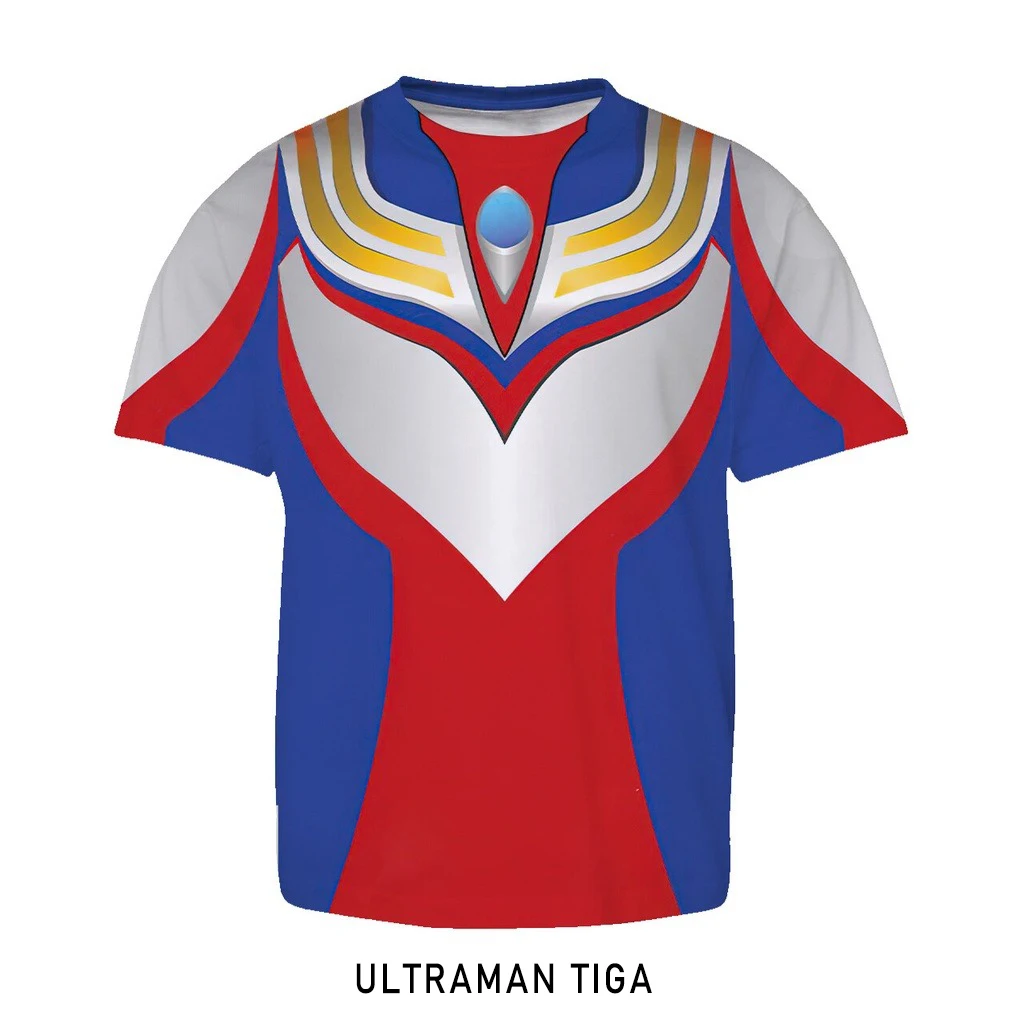 Camiseta Deportiva de Verano para Adultos y Niños con Estampado Completo de Ultraman Tiga Gaia Agul de Bandai 2026, de Secado Rápido, Suave y Ligera