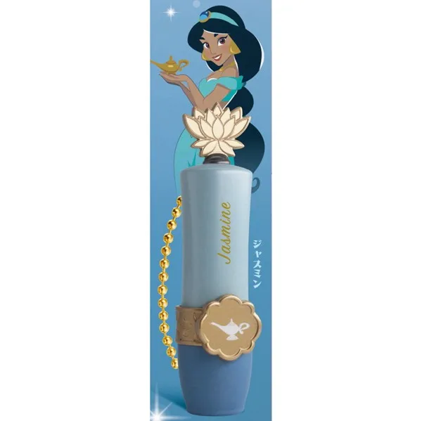 Japanese Genuine Gacha Scale Model Princess Lip Balm Case Lipstick Case Pendant Mulan Jasmine Ariel Action Figure Toys