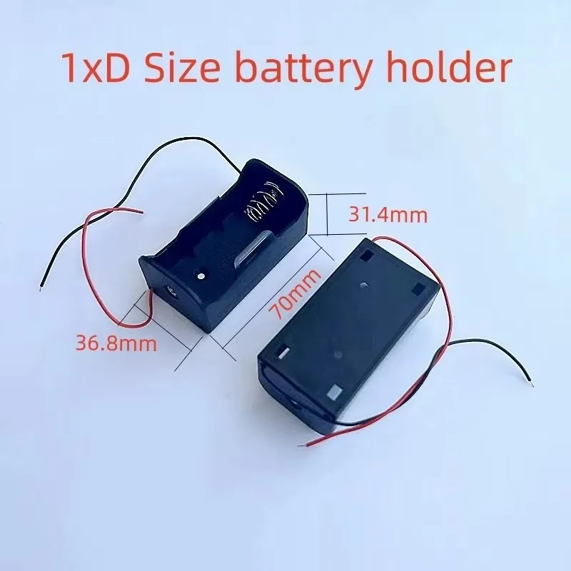 D Size Battery Holder 1/2/3/4/8 Slots Battery Case With Wires Durable Rechargeable Cell Holder