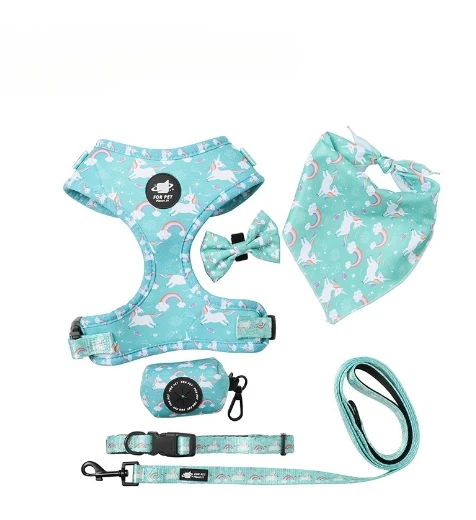 

Harness Dog Leash and Collar Christmas Low MOQ Dog Harness Set Match Print Blanket Pet Supplies and Dog Accessories