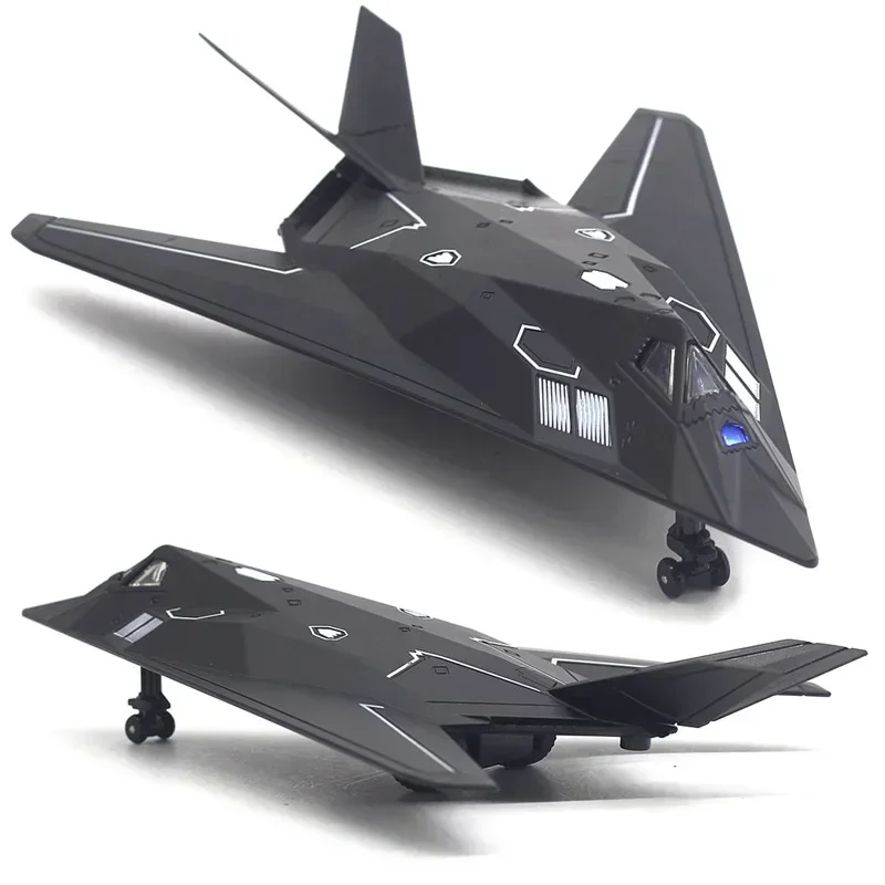 American Nighthawk F-117A Stealth Combat Aircraft Model Simulation Alloy Aircraft Children's Toy Fighter Model Wall Ornament
