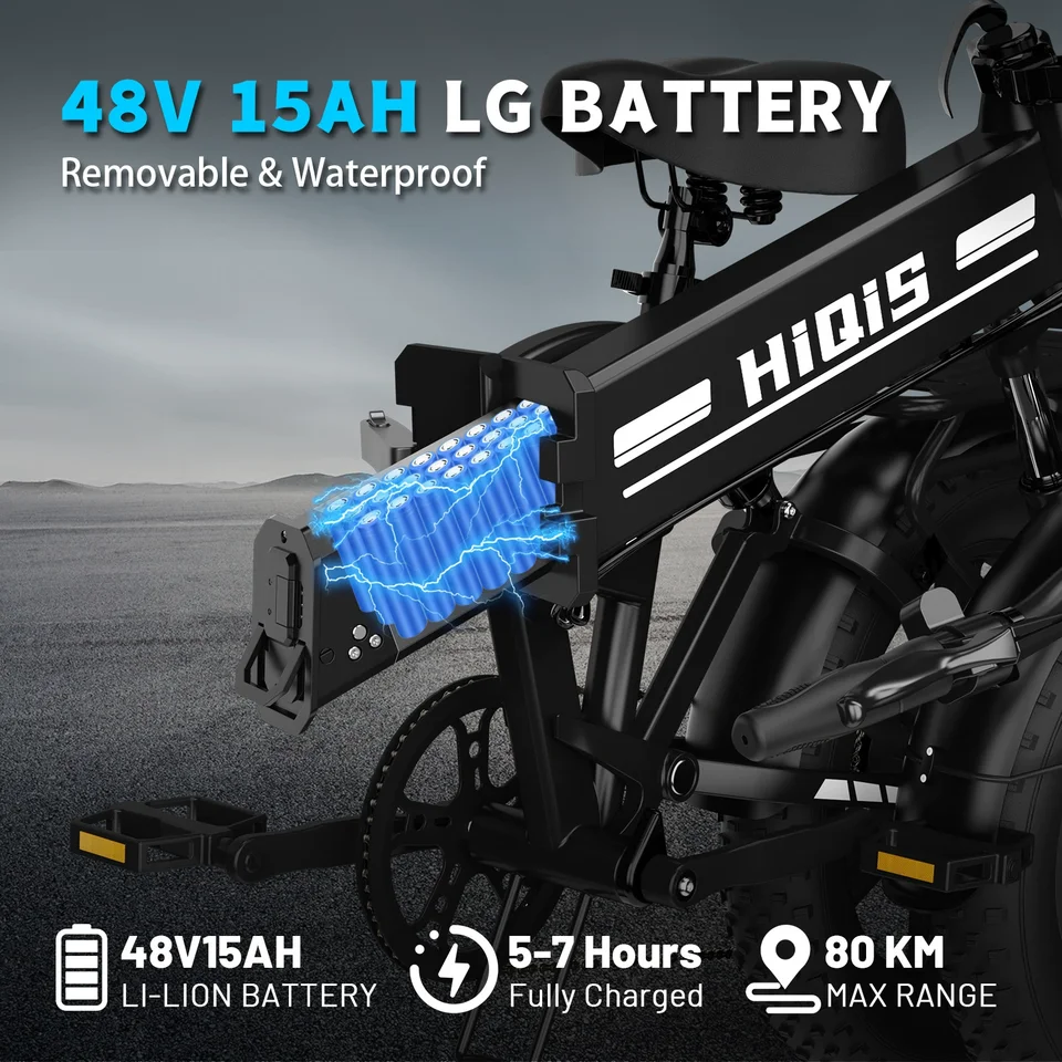 Electric bicycle E20 1000W motor 48V40AH battery electric bike 20in tires foldable suitable for camping city ​​commuting e-bike image 7
