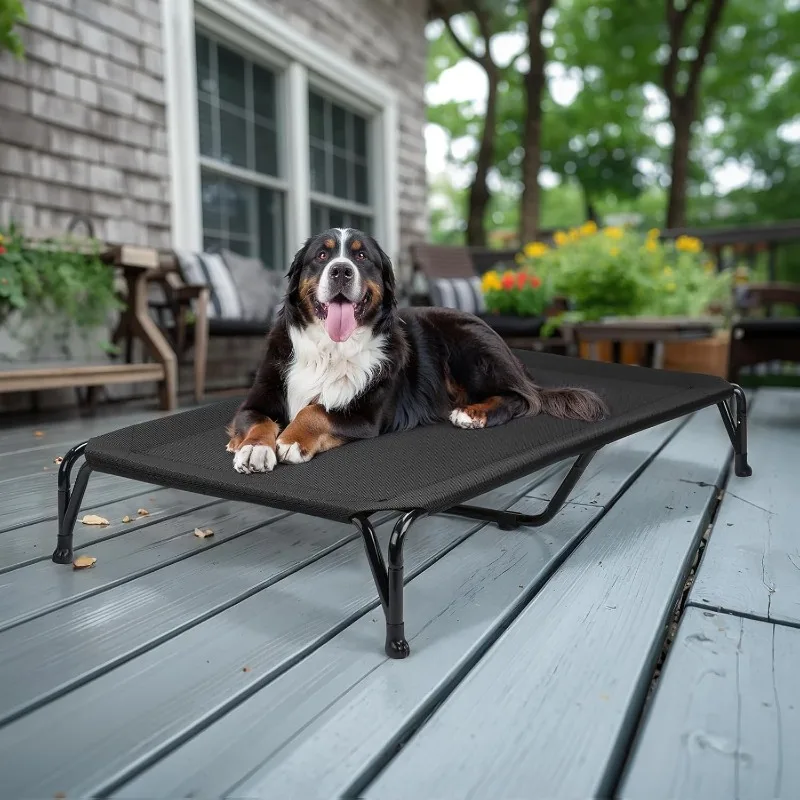 

Outdoor Elevated Dog Bed, XXL Raised Dog Bed Off Ground, Cooling Elevated Pet Cot Bed, Durable Breathable Dog Hammock