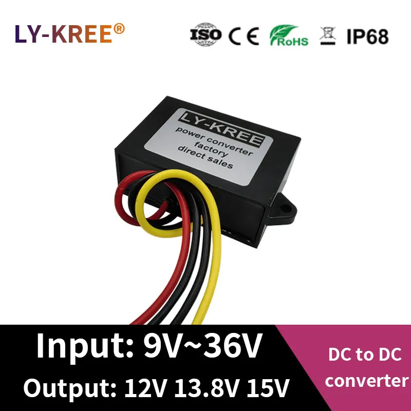 Converter 12V to 12V DC-DC Step-down Module 9-36V to 13.8V 15V 19V DC to DC Buck Converter  1A 2A LY-KREE