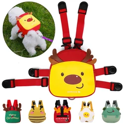 Animals Print Puppy Dog Self Backpack with Harness Multifunctional Pet Snack Bags for Dogs Cats Christmas mascotas Accessories