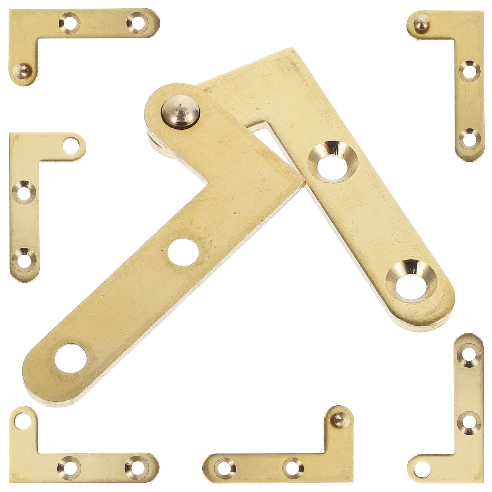 4Sets Copper Pivot Hinge Attic Ladder Hinge Wear-Resistant Rotation Hidden Door Hinges 360 Degree Rotatable Door Pivot