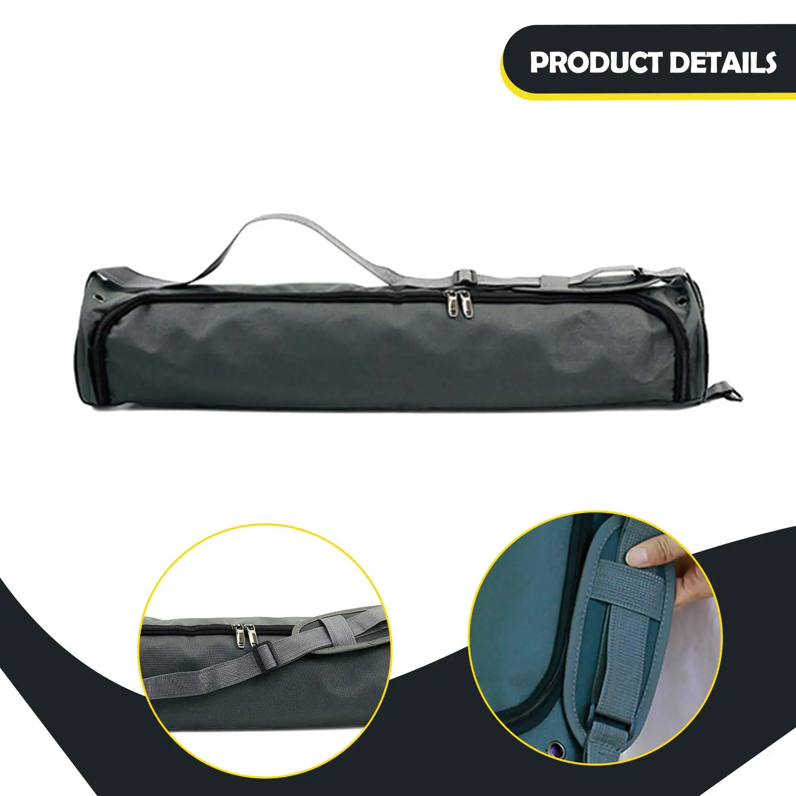 

Wear Resistant Yoga Mat Bag with Zipper Closure Portable Storage Holder for Women Gym Fitness Travel