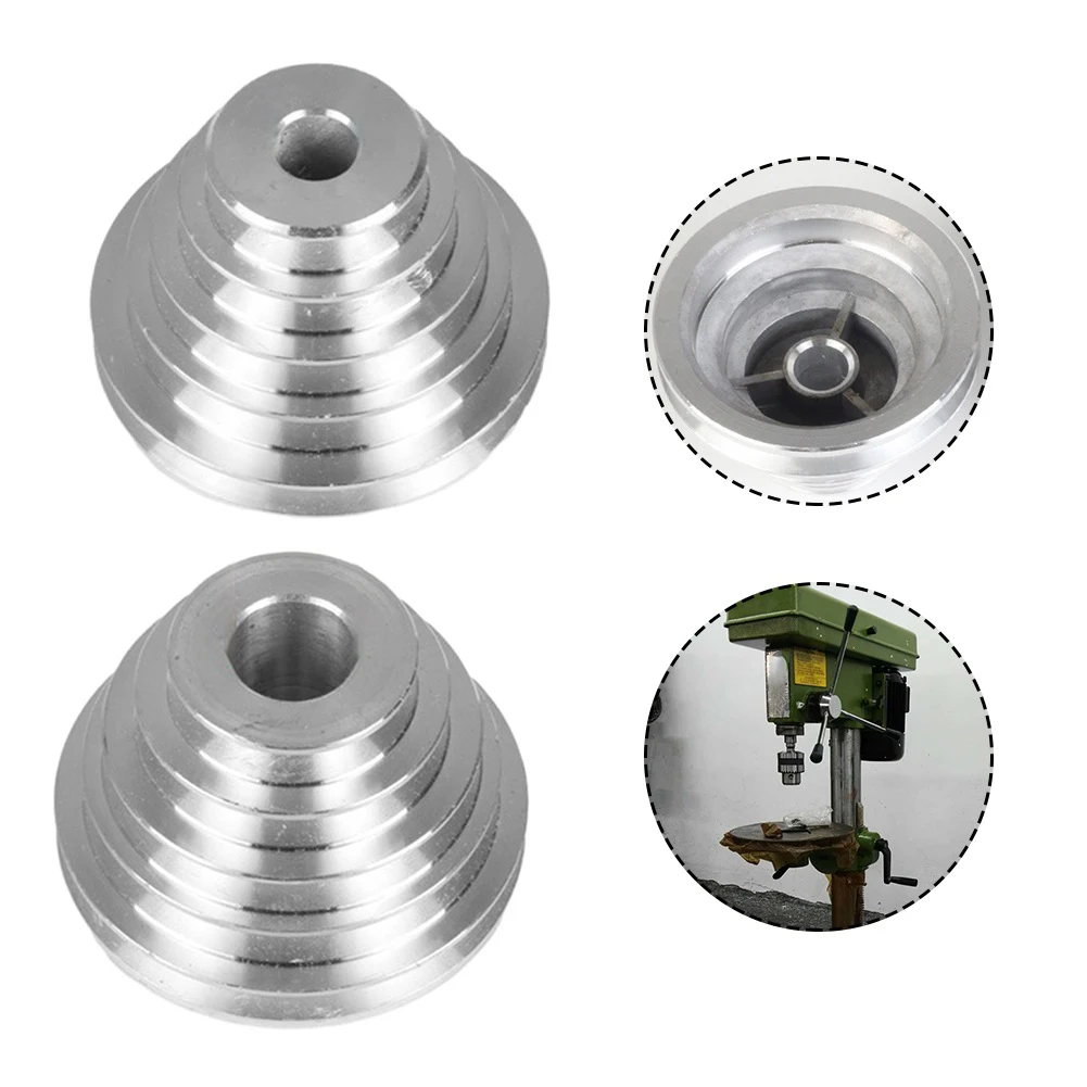 1/2Pcs Pagoda Pulley Wheel For Benchtop Drill Press 5-Step V-Belt Sheave With M8 Set Screw Transmission Wheel 14/22mm Bore