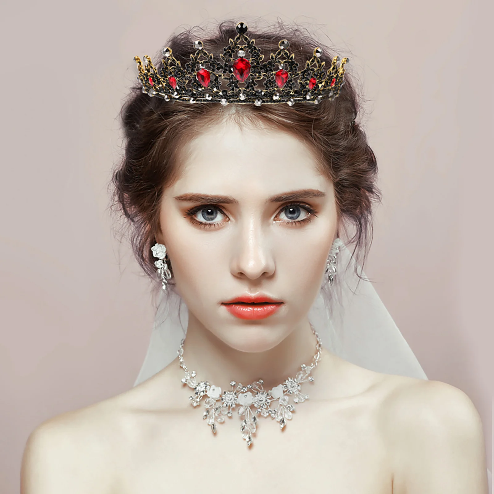 حجر الراين تاج خمر غطاء الرأس الزفاف الباروك الزفاف خوذة أنيقة حزب الشعر مجوهرات اكسسوارات تاج العروس