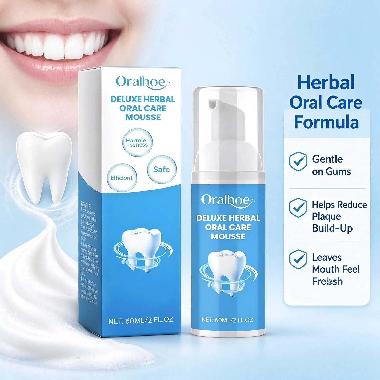 Teeth Whitening Cleansing Mousse Foam Toothpaste Remove Smoke Tea Stain Fresh Breath Anti Plaque Daily Oral Care