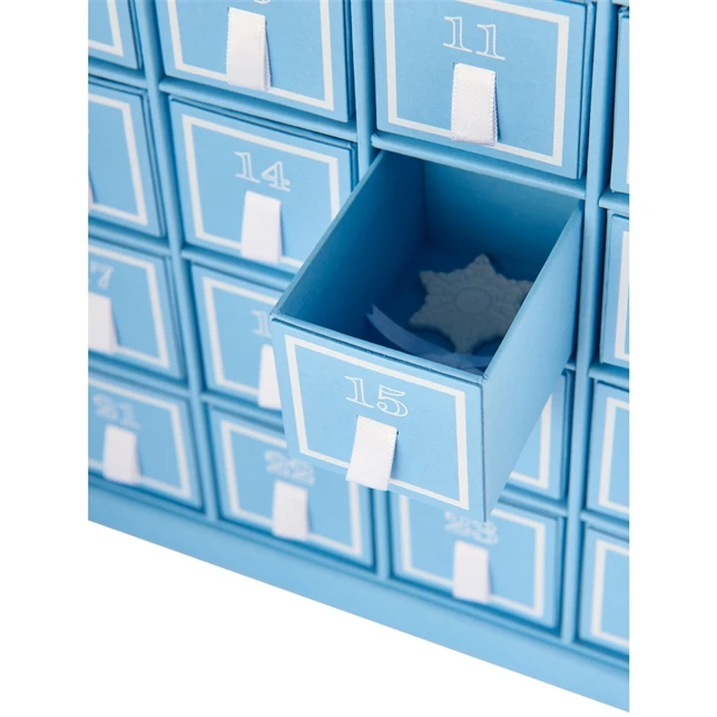 Customized queryWholesale Light Blue High Quality Luxury Empty Christmas Advent Calendar Jewelry in Box