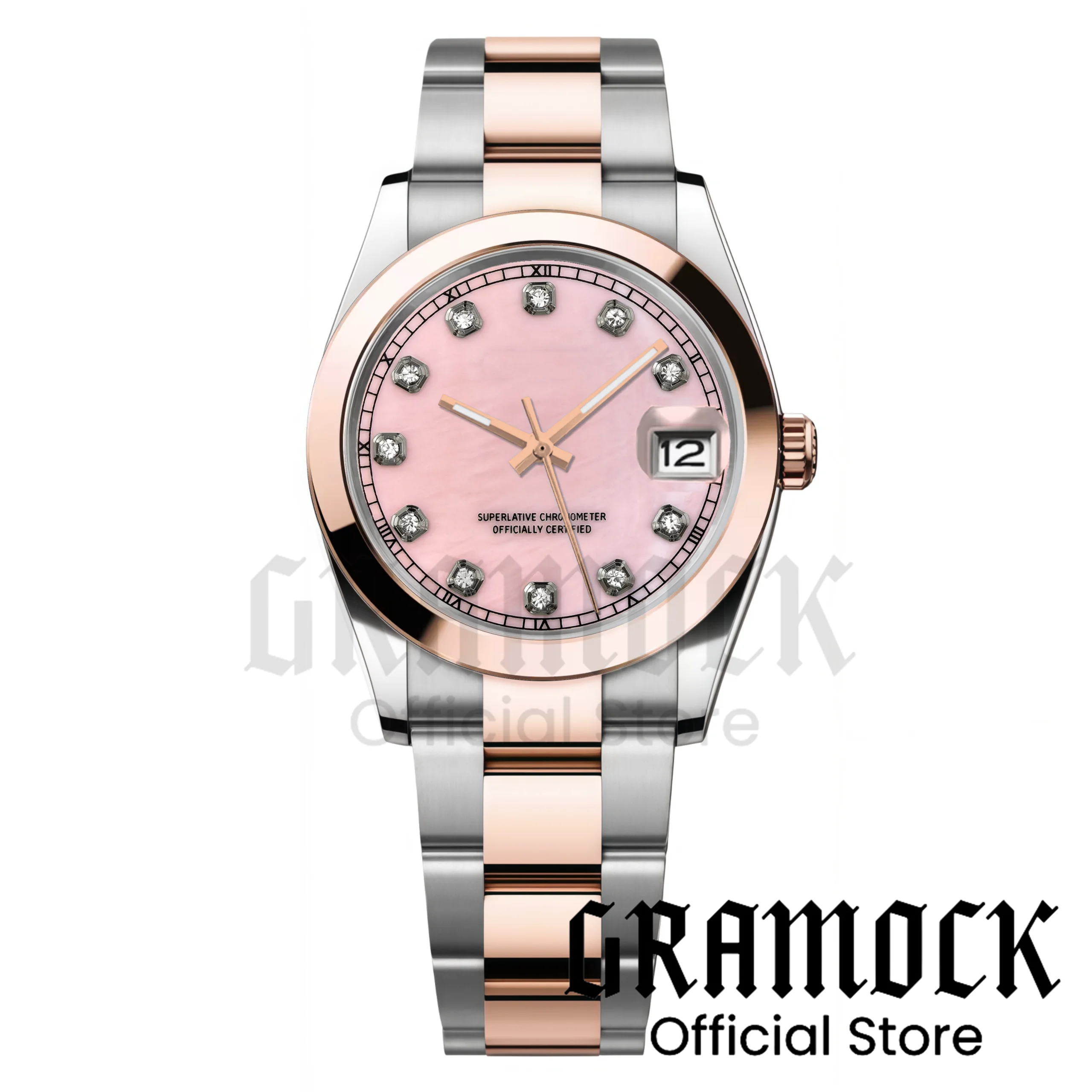 

Роскошные двухцветные механические часы из розового золота 36 мм 39 мм для мужчин NH35 Автоматический ремешок Oyster Shell Dial Steel Diver Мужские часы