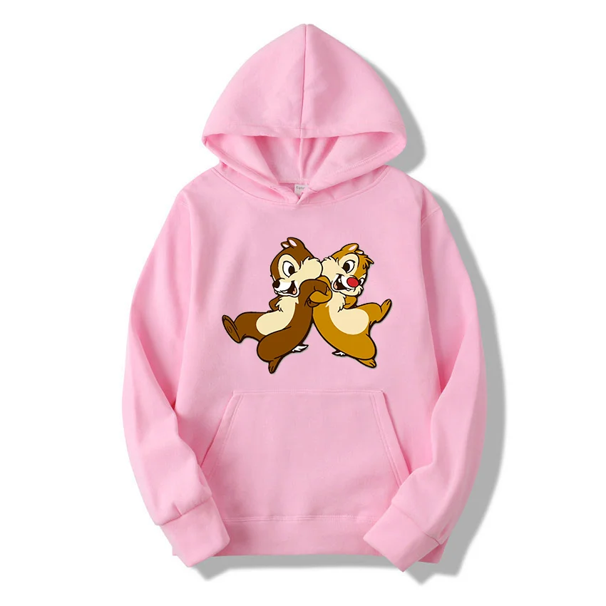 Disney Chip and Dale Men Women Hoodies Casual Hip Hop Streetwear Long Sleeves Sweatshirts Boys Girls Autumn Tops Coats