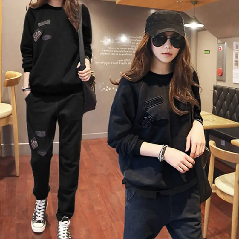 2024 Spring and Autumn Outdoor Sports Korean Edition New Trendy Brand Fashion Sports Women\'s Set Trendy