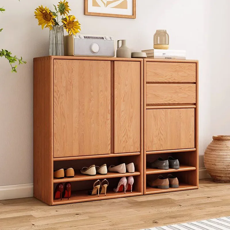 

Japanese Solid Wood Shoe Cabinet Home Doorway Cabinet Apartment Balcony Storage Cabinet Hallway Luxury Zapatera Furniture