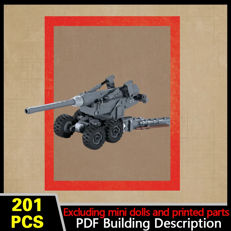 M1 American Heavy Howitzer Model MOC Building Bricks War Equipment Modular Technology Gifts Holiday Assemble Children Toys Suit
