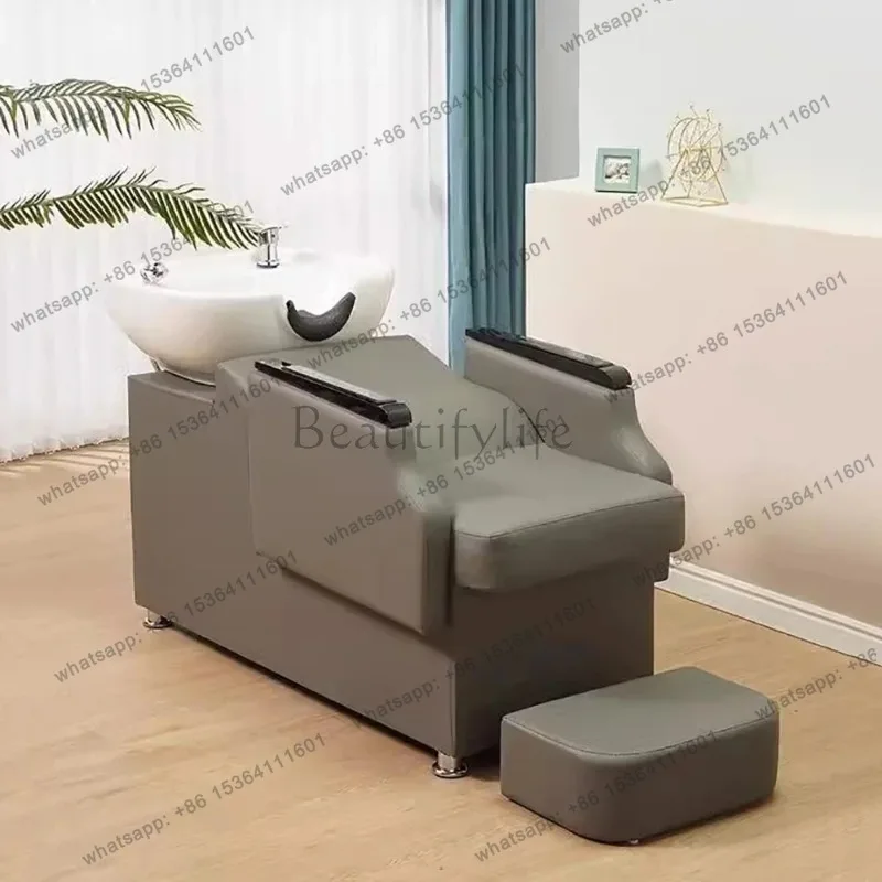 

Ergonomic Lounge Hair Shampoo Bed Fashion Personalized Simple Modern Shampoo Chair Wash Hair Portable Luxury Cadeira Barbearia