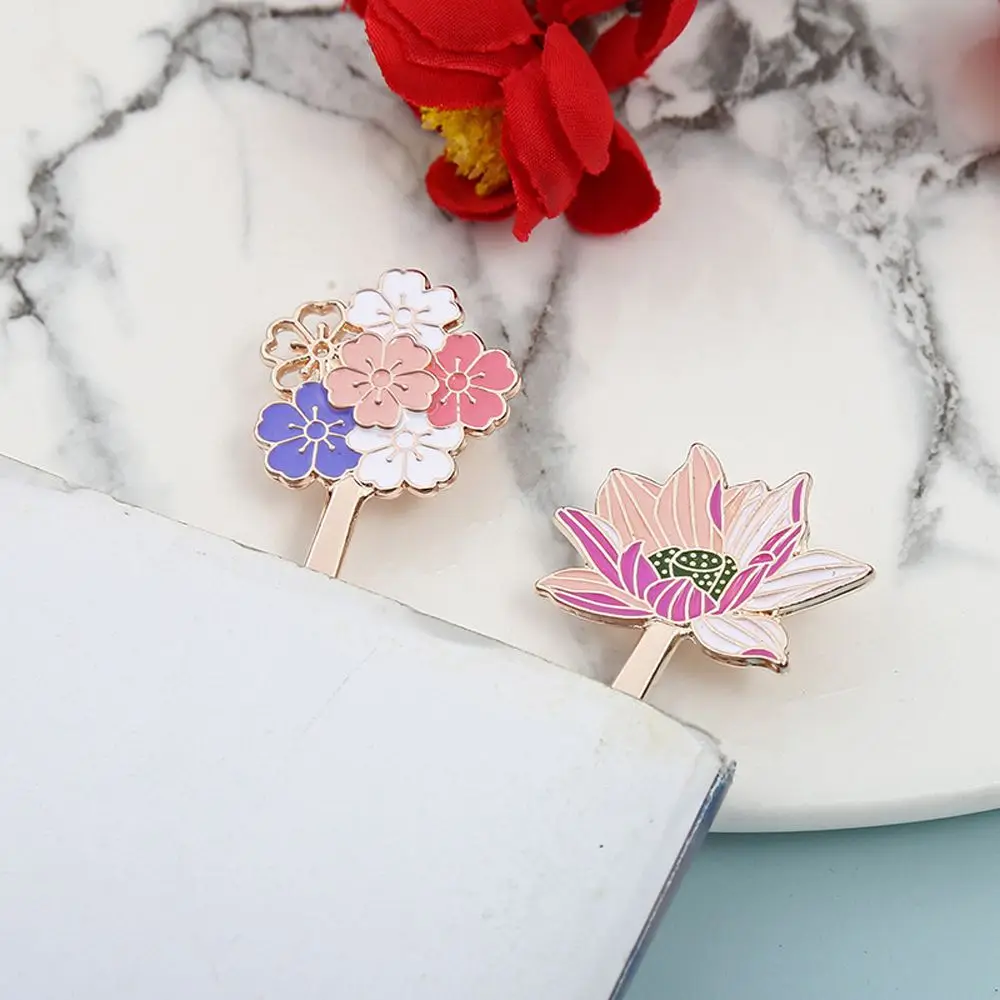 Colorful Special Sakura Students Lotus Flower Reading Assistant Page Label Book Support Bookmarks