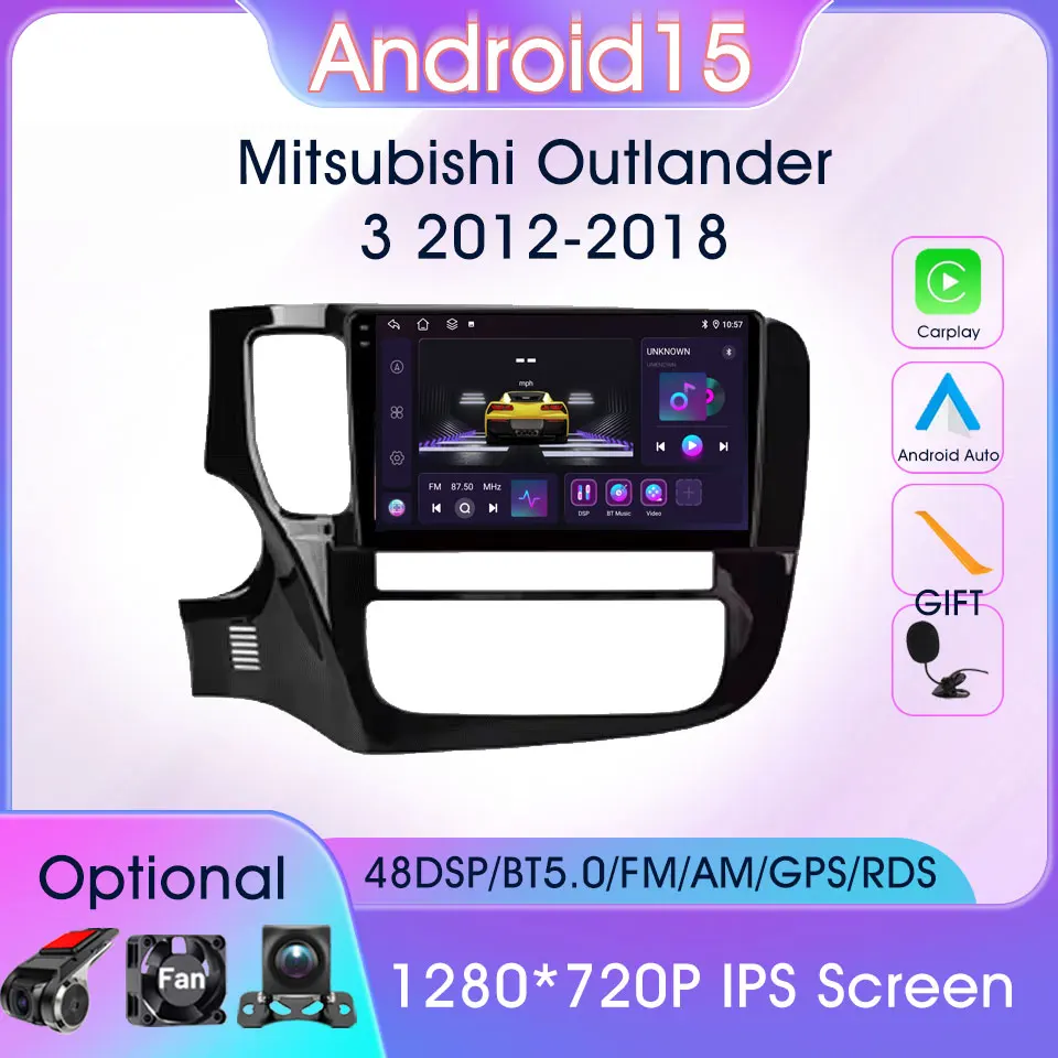 

HD Touch Screen Head Unit 9 Inch for Mitsubishi Outlander 3 2012-2018 Carplay Android Auto Car Radio WIFI 4G GPS DSP RDS Radios