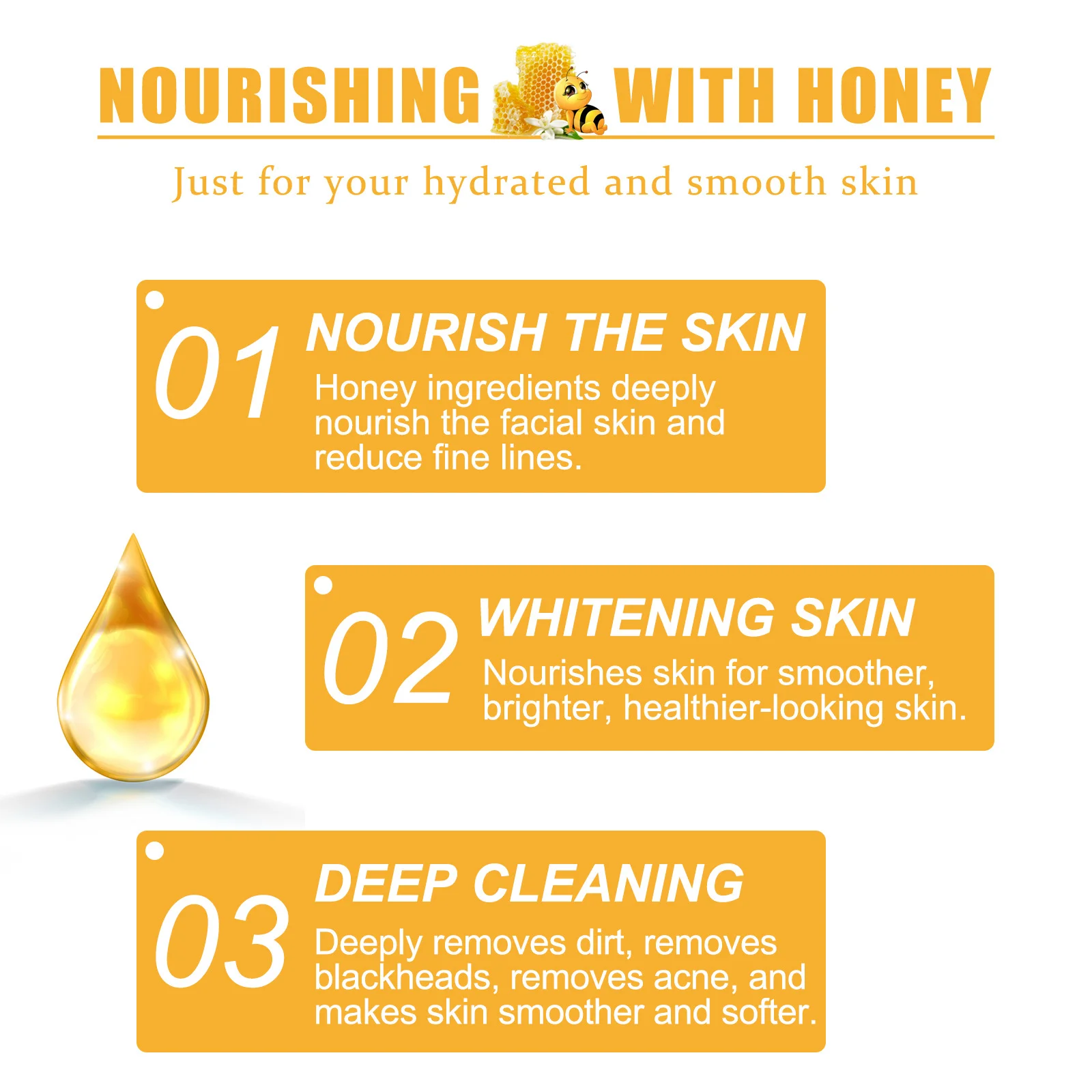 Honey Tearing Mask Shrinks Pores Peel Off Mask Deep Clean Remove Dead Skin Blackhead Oil Control Pores Facial Whitening Mask