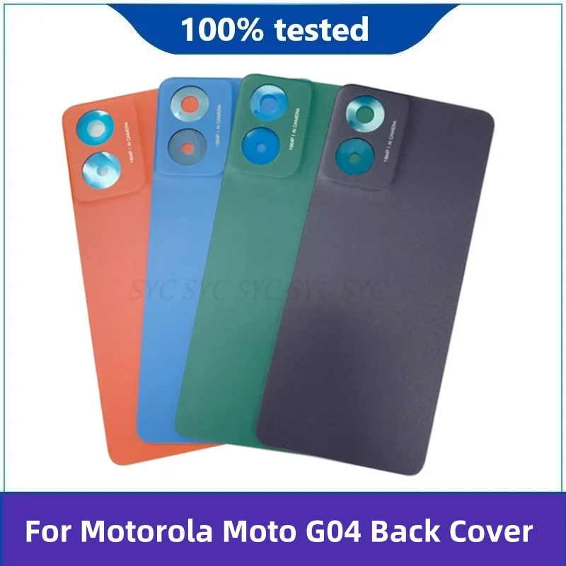 Rear Door Battery Cover Housing Case For Motorola Moto G04 Back Cover with Logo Repair Parts for moto XT2421-2 Back Cover