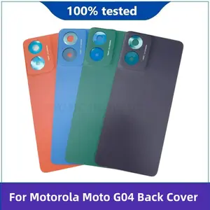 Bilashmart Rear Door Battery Cover Housing Case Motorola Moto G04 Back Cover with Logo Repair Parts moto XT2421 2 Back Cover
