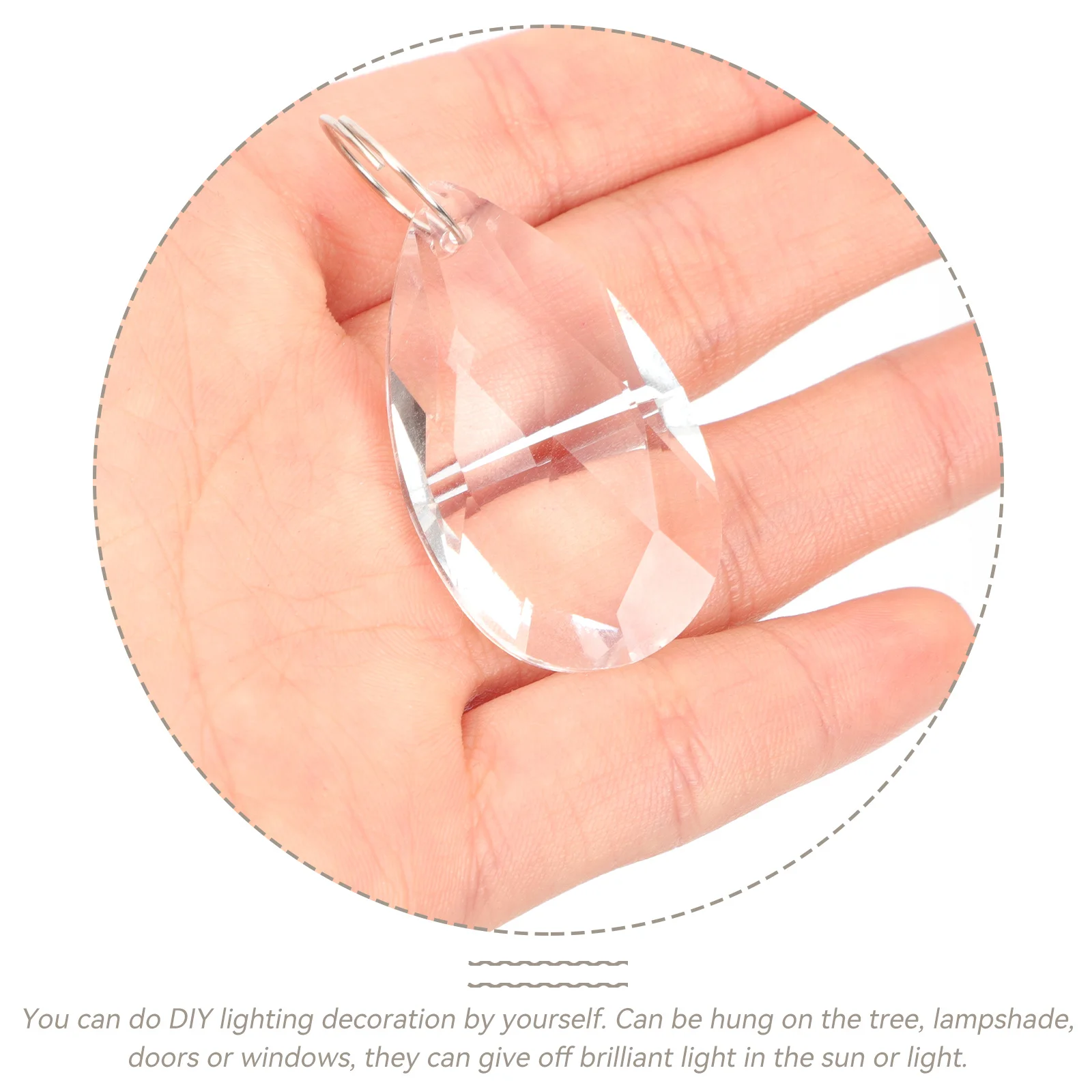 

10 шт. хрустальный кулон, прозрачные подвесные украшения для ламп, люстры, дверные занавески, украшения окна, хрустальные подвески