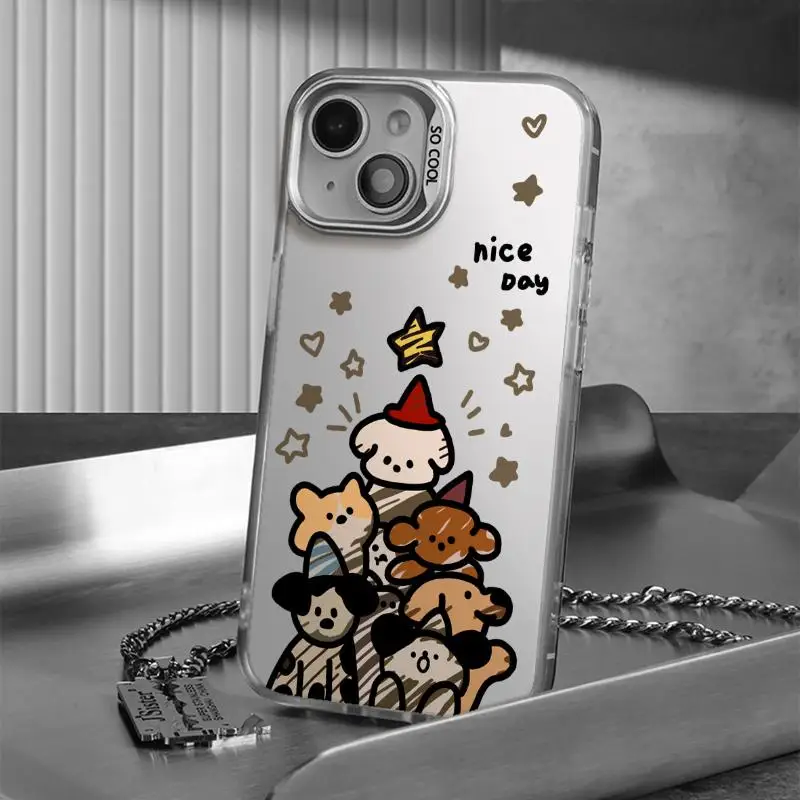 Puppy Christmas Case for iPhone 17Pro 16 15 14 13 12 11 Pro Max XR 7 8 Shockproof Cover Dustproof Casing