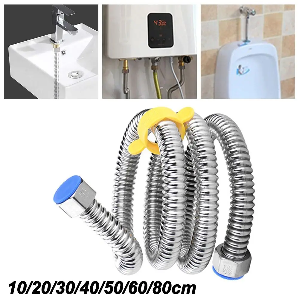 Silicone Gasket Plumbing Hose with Wrench Non-slip Installation Bathroom Heater Connector Pipeline Protection Corrugated