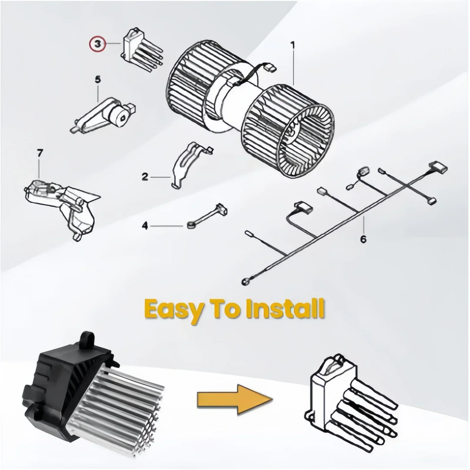 64116923204 64116929540 سخان منفاخ مروحة المحرك المقاوم المرحلة النهائية لسيارات BMW E46 E39 E83 E53 X5 X3 M5 3 5 Series 1993 - 1998 #4