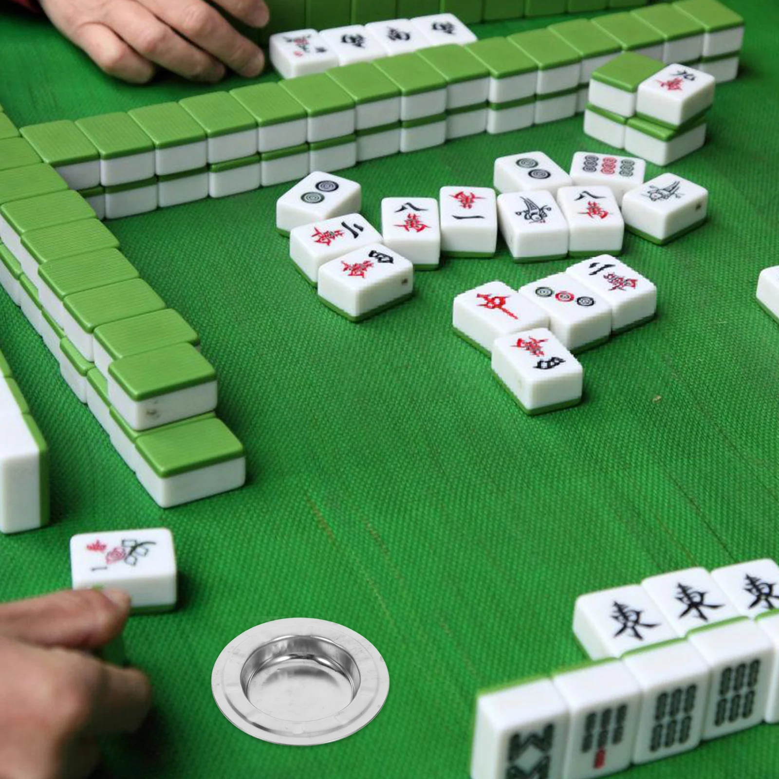 

Stainless Steel Ashtray Mahjong Table Cup Rest Multifunctional End Table Cigarette Container Wear Resistant Design