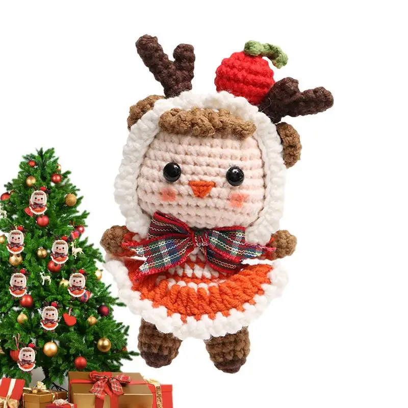 

Handmade Crochet Christmas Keychain Handmade Bags Doll Festive Backpack Accessory For Bags Backpacks Car Keys Christmas Trees