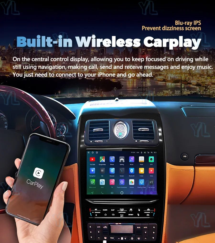 

Автомобильный Android 13, радио, GPS-навигация, стерео экран для Maserati Quattroporte 2004-2012, мультимедийный видеоплеер CarPlay, приборная панель