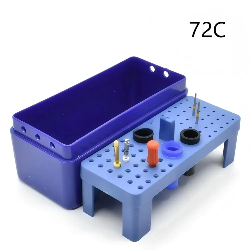 1Pc 72 Holes Autoclavable Dental Endo Box High Quality Endodontic Holder for Bur Reamer Gutta Percha Points Dentistry Supplies