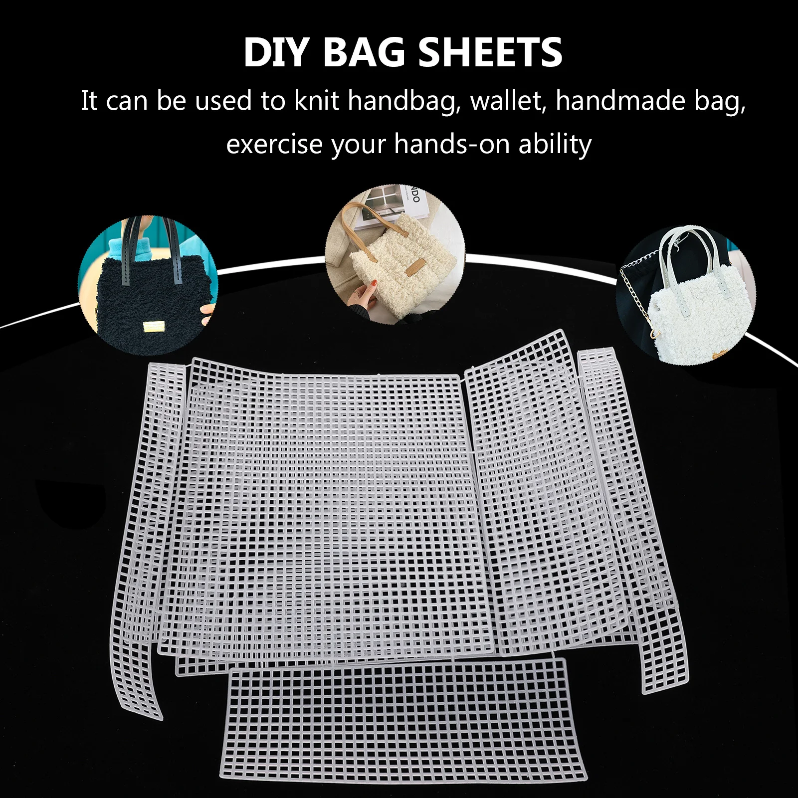

2Sets Bag DIY Plastic Sheets Mesh Grid Plate for Weaving Handbag Embroidery Bag Weaving Board Smooth Hole Knitting Tool