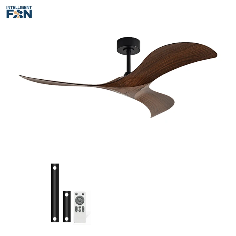 52 Inch Inverter Ceiling Fan No Light 3 ABS Blades 6 Speed Adjustable Ideal Home Ventilator for Living Room Bedroom/Hotel Office