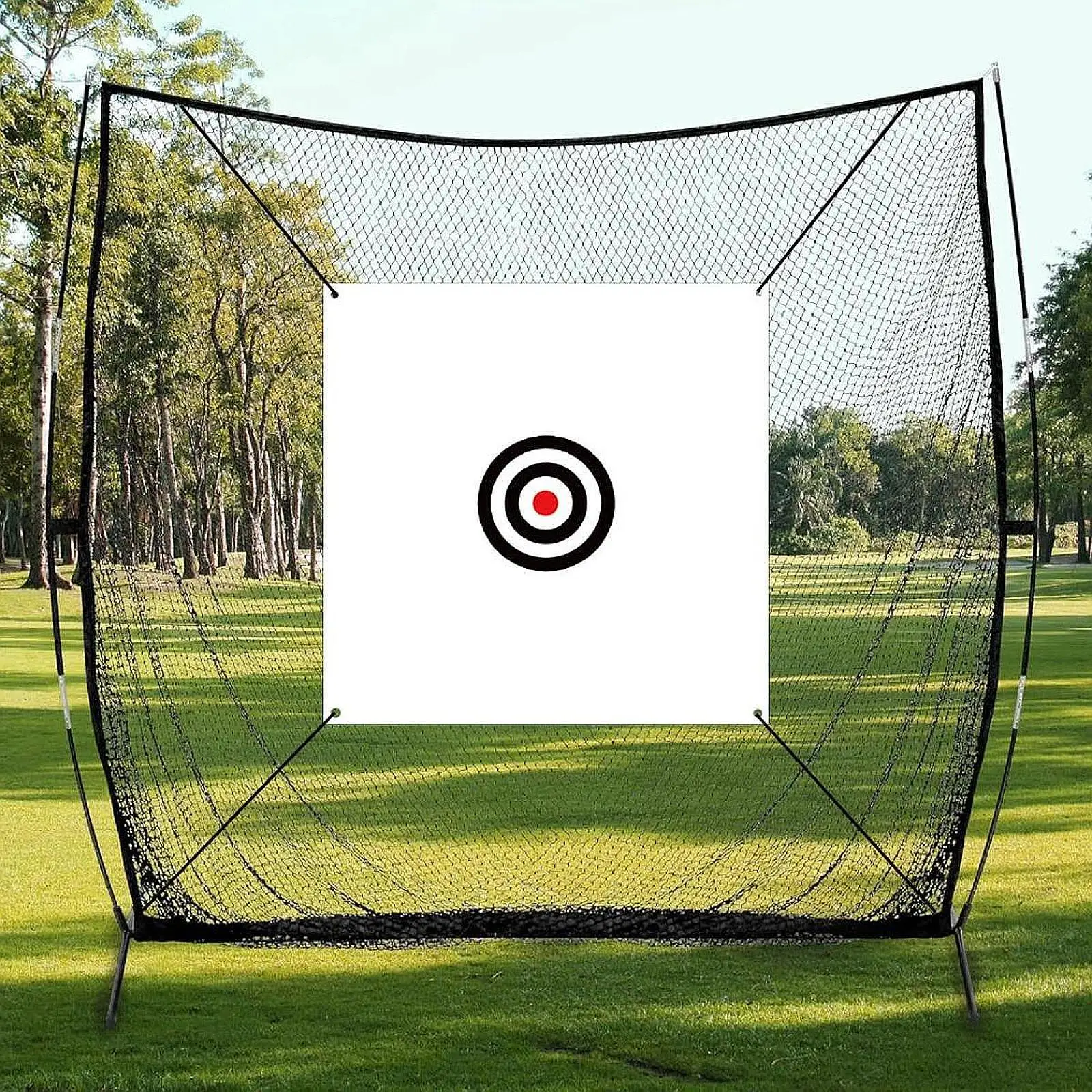 

Target Cloth Training Equipment with Rope Hanging Circle Backstop Portable Practice Net for Golfing Backyard