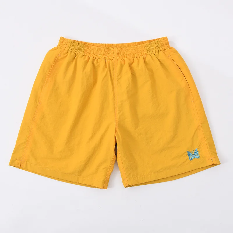 Fashion new tide brand Needles butterfly embroidery men and women with the same couple casual shorts sports pants