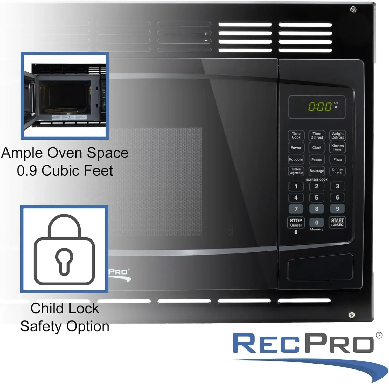 Microwave with Trim Kit | 1.0 Cu. Ft. | 900W | Direct replacement for Greystone and High Pointe (Black)