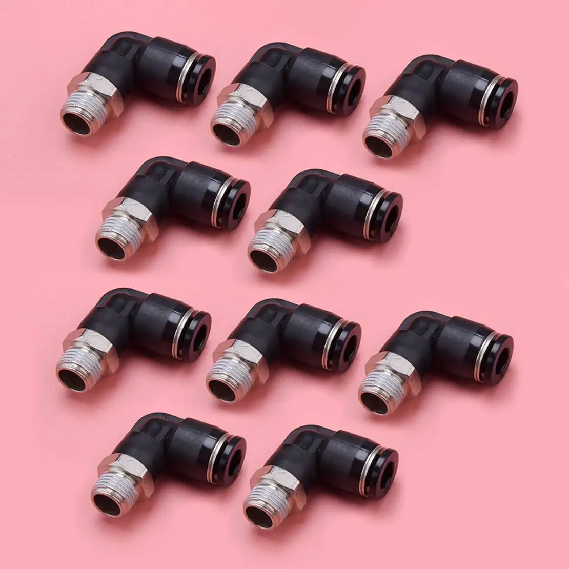 10Pcs Male Elbow 6mm Pipe Tube Tubing 1/8