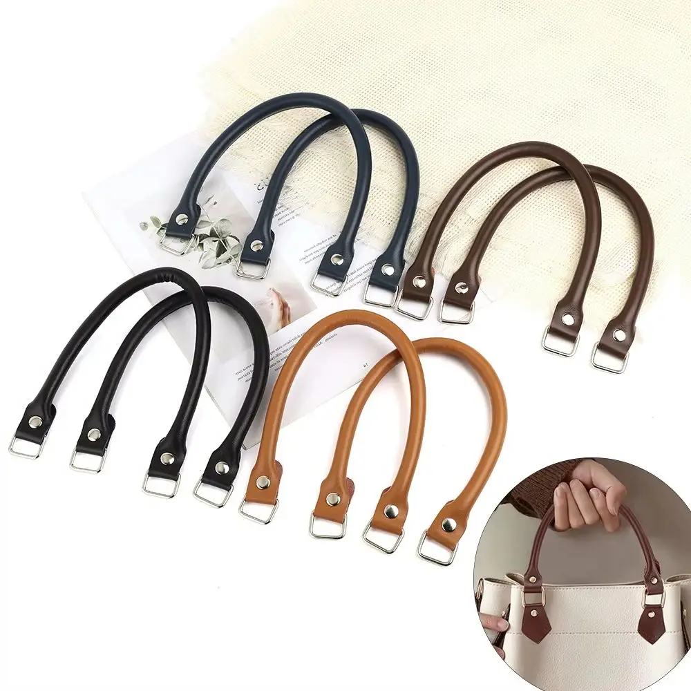 1Pair Genuine Leather Handbag Handles Detachable Strap 38cm 60cm Women Shoulder Bag Strap Purse Belt Replacement Bag Accessories