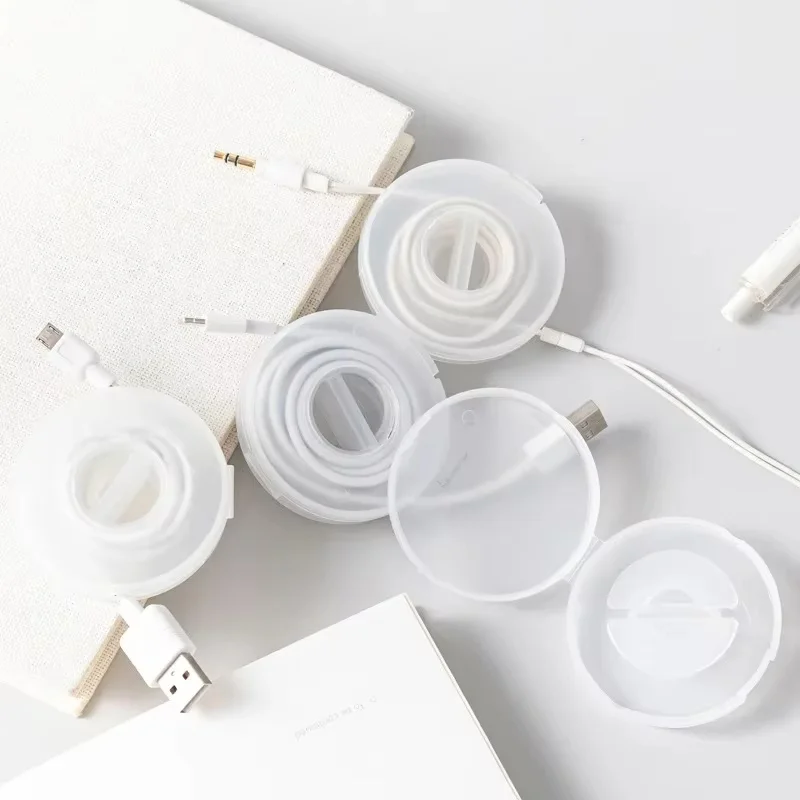 Organizador Portátil Transparente para Cabos de Celular, Fones de Ouvido e Carregadores - Caixa de Armazenamento e Gerenciamento de Cabos USB