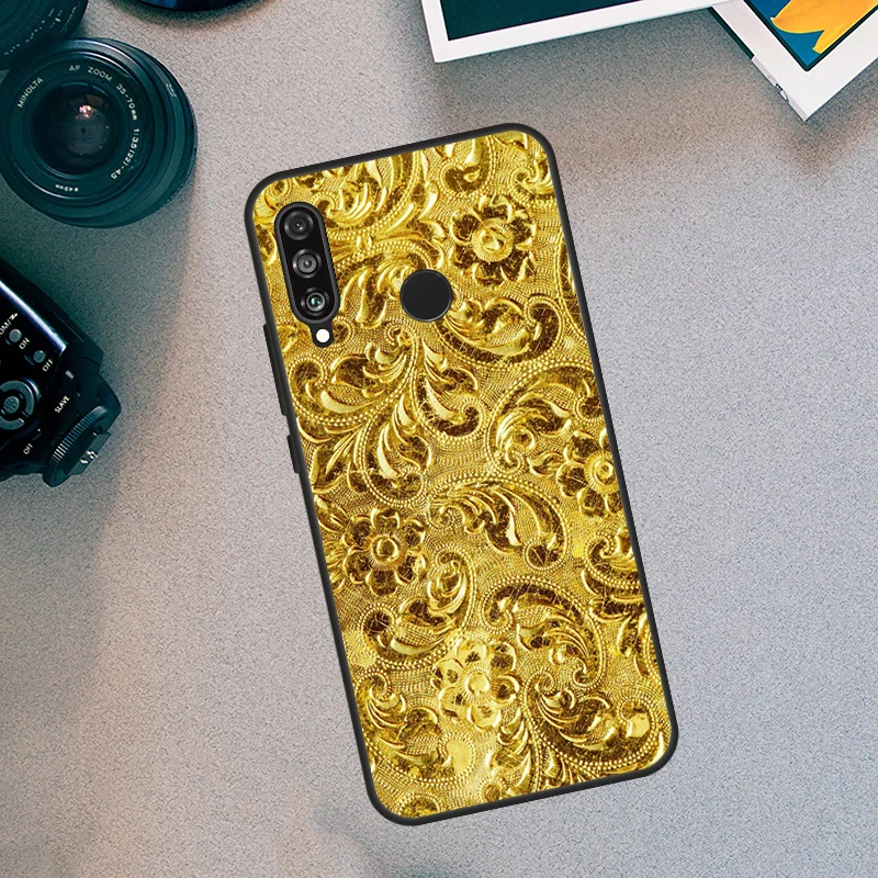 الذهب نمط الأزهار لهواوي نوفا 9 10 SE 8i 12i 11i 12s Y73 Y72 Y61 Y91 Y90 Y70 Y60 P30 P40 Lite P60 Pro Case