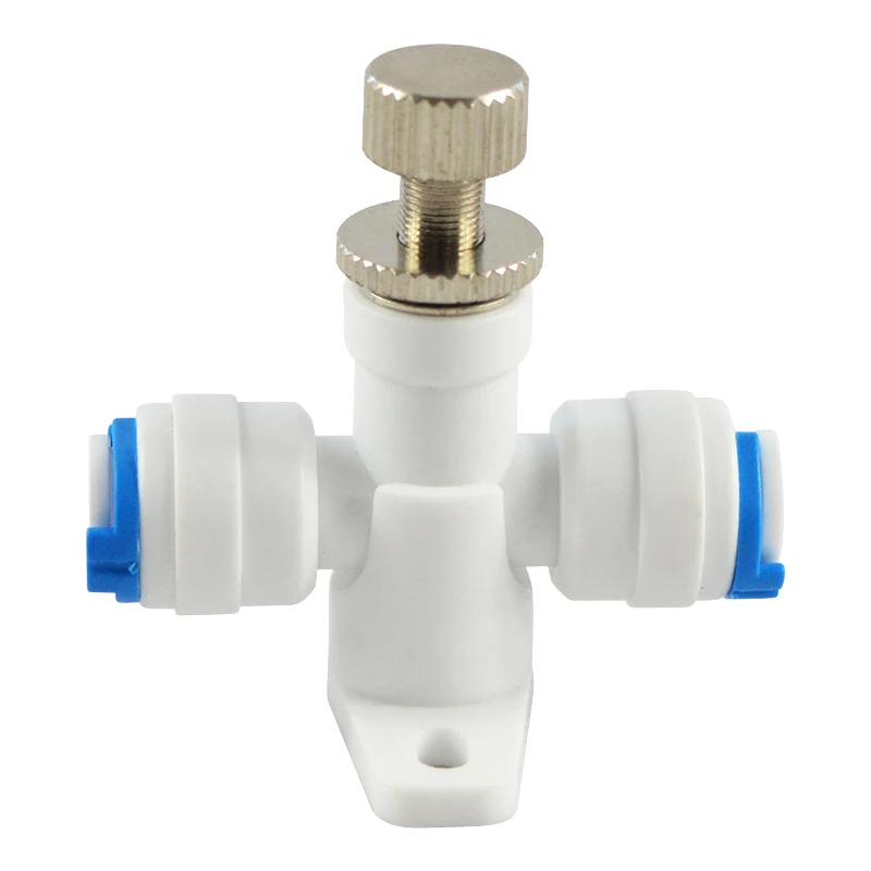 صمام لولبي 1pcs 1/4'' Flow Control Valve RO Reverse Osmosis Membrane Water Purifier Waste Water Regulator Control Valve الماء والبخار — تفصيل 3