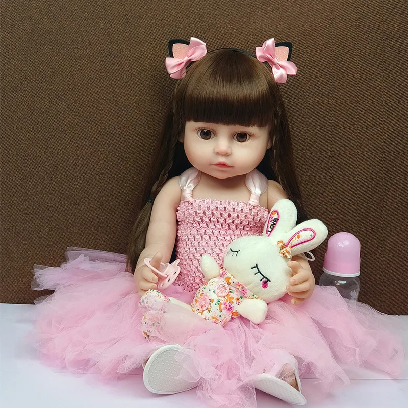 Npk Original 46cm Reborn Baby Toddler Doll Full Silicone Body Vinyl Toy For Bebe Accompanying Toy Christmas Gift Girl Princess