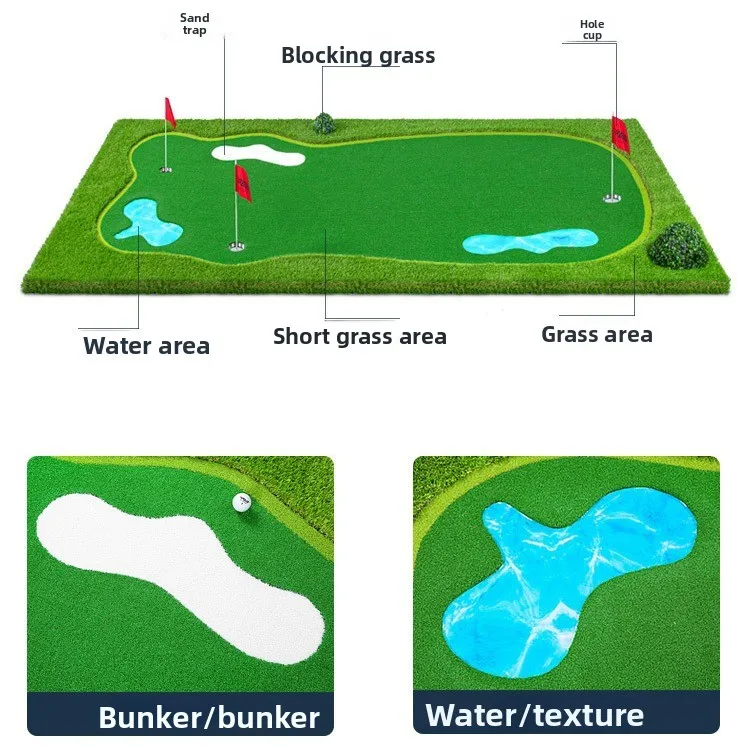 Golf Green Indoor Practice Mat Putter Trainer Mini Water Ripple