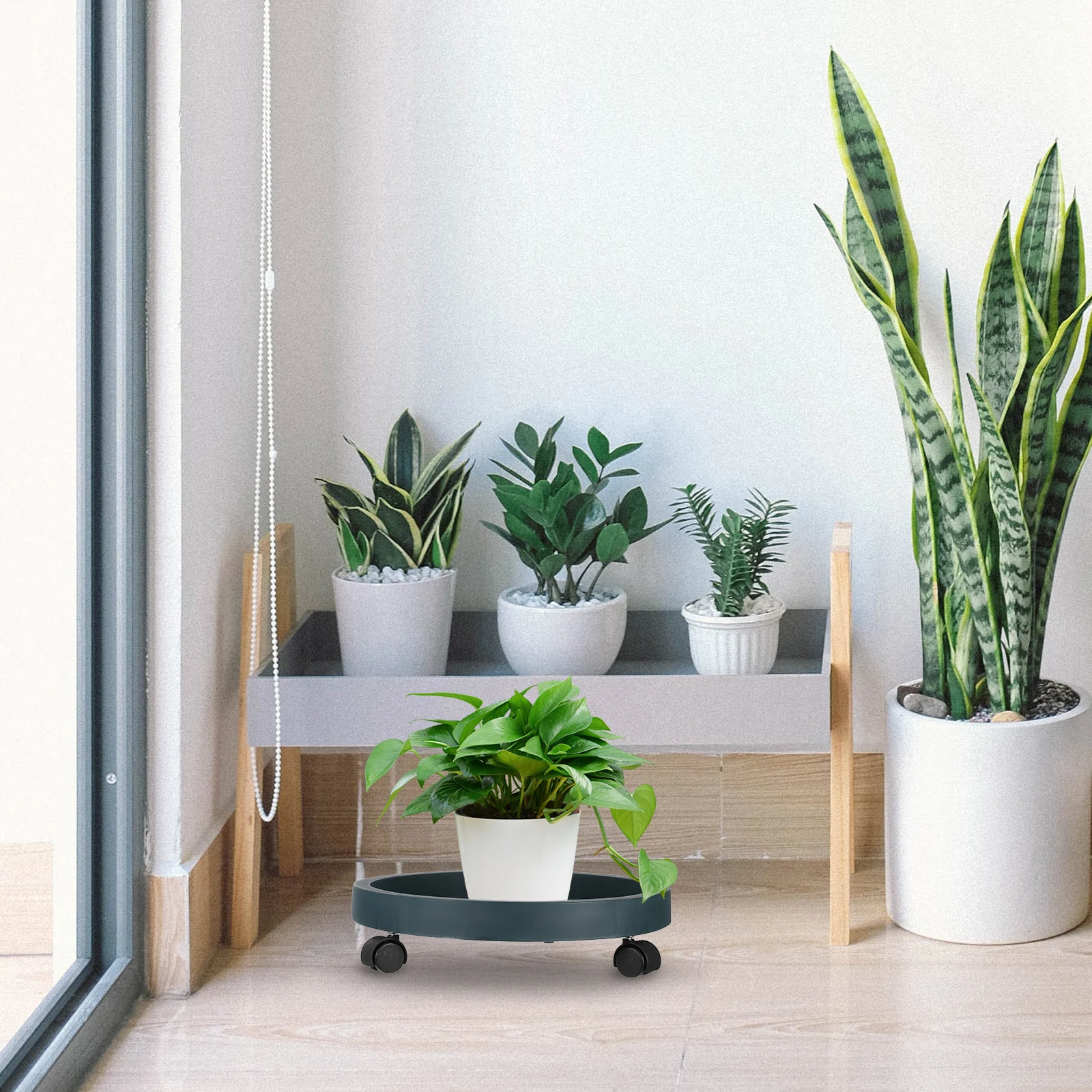 

Heavy Duty Round Flower Pot Tray Stand Breathable Mobile Planter Base Drip Saucer For Indoor Outdoor Garden Rolling