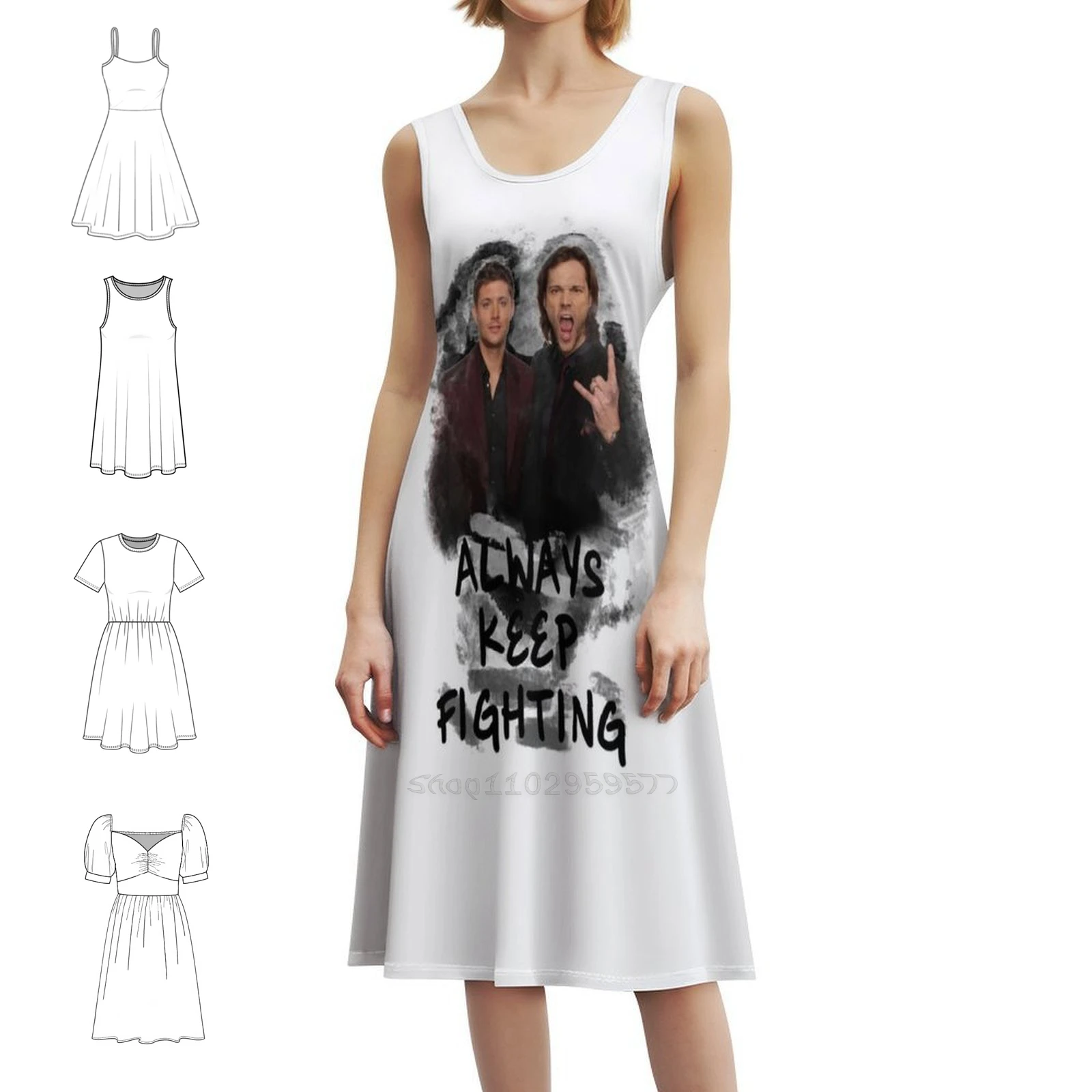 

Always Keep Fighting (2) Платье в корейском стиле для женщин. Элегантное повседневное платье для вечеринки или повседневной носки. Всегда сохраняет бой.