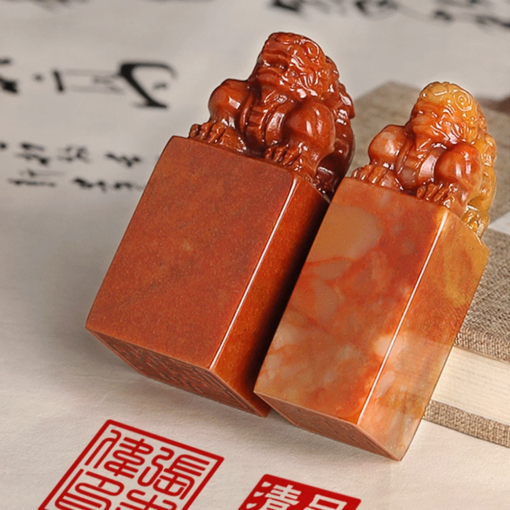 Custom Chinese Name Stamp Calligraphy Painting Stamp Personal Seal Traditional Carved Teacher Painter Shoushan Stone Stamp Gift